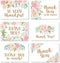 Hadley Designs 24 Floral Thank You Cards with Envelopes - Bulk Wedding Appreciation Notes Set for Graduation, Bridal