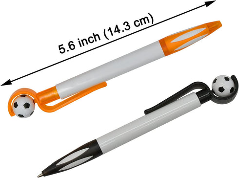 Maydahui 10PCS Soccer Shape BallPoint Pen Fun Football Pens Soccer Party Favor Pen Retractable Manual Sport Pen Black Ink for Boy Student School by Maydahui
