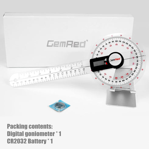 GemRed 12" Digital Goniometer for Joint Range of Motion Measurement (GR311 New Version)