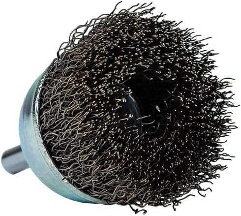 Forney 60004 Cup Brush, 1-1/2-Inch Coarse Crimped Wire with 1/4-Inch Shank