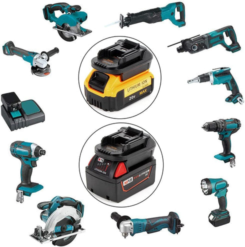 Battery Adapter for Makita 18V Lithium-Ion Tools, Convert Milwaukee M18 or Dewalt 18V to Makita