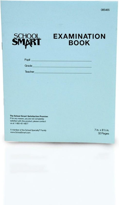 School Smart Examination Blue Book - 32 Pages, 7 x 8-1/2 Inches - Pack of 50