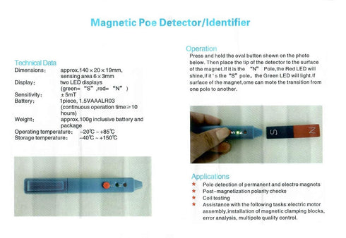 Magnetic Polarity Tester, N/S Test Gauss Meter, Magnetic Pole Identifier Detection Pen