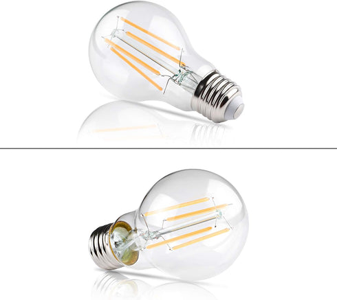 60 E26 Bulbs, 2700K, Non-Dimmable, A19 Bulb 80 Pack 12 Ascher Watt Equivalent, LED Filament Light Warm White Classic