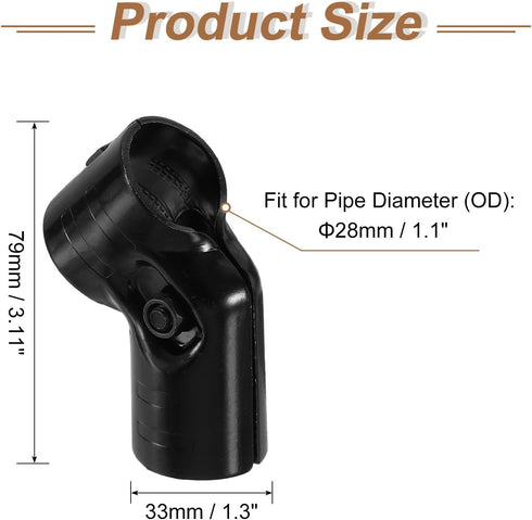 2 1-1/8" 45 2-way uxcell Pcs Structural Pipe Connector, Degree Metal Connectors Corner Pipe Fittings End Rails Clamp