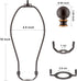 Bronze Lamp Shade Holder with 2 Set Lamp Finials - 10 Inch Lamp Harp, E26 Light Base UNO Fitter Adapter