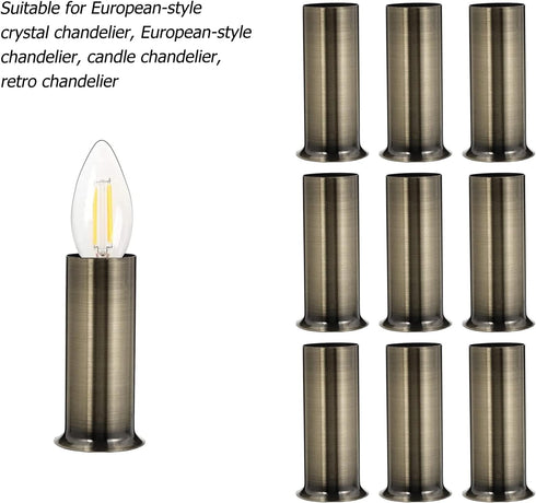 12pcs E12 OSALADI Candle Chandelier Sleeves Lamp Candle Sleeves Socket Covers Chandelier Candle Covers Decorative