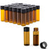 FOUR E'S SCIENTIFIC 100 Pack 4ml Sample Vials, Amber Glass Vials with Black PP Screw Caps for Liquid Storage