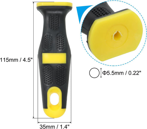 PATIKIL 4.5 Inch Plastic File Handle, 5 Pack File Cutting Tool File Handle Replacement Accessories for 0.22" Diameter File, Black Yellow by PATIKIL