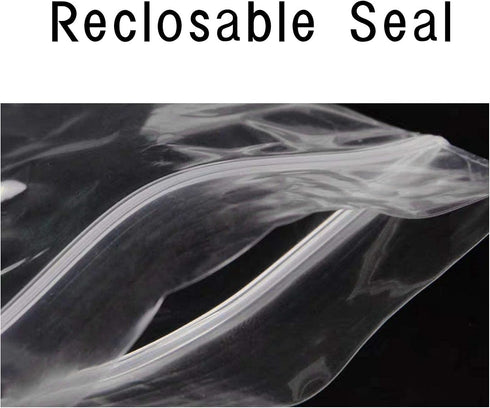 3 x 12" Long Jewelry Bags, Clear 100pcs Clear Necklace Bags with Hang Hole, Poly Zip Seal Storage Bags for Packaging