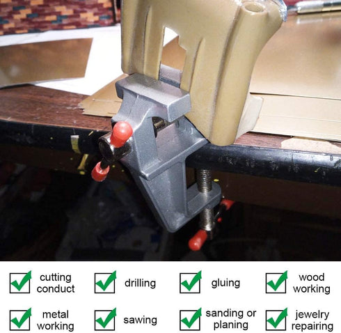 Mini Jeweler Table Clamp, Small Hobby Bench Vise for Woodworking and Metalworking Crafts
