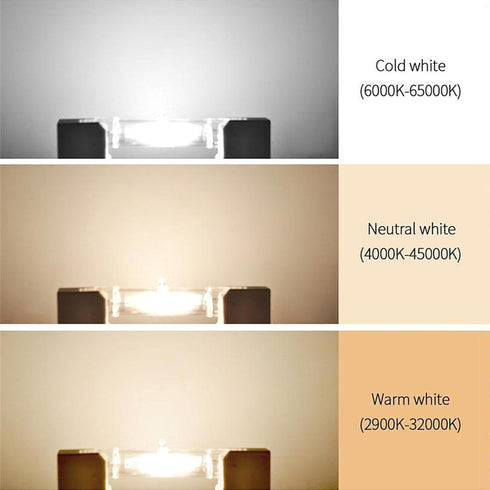 R7S Bulb 110V 78mm/118mm/189mm, Dimmable 360 2700-3000K 78mm15W LED Beam Flood Light, for Garage Floor Lamp Halogen