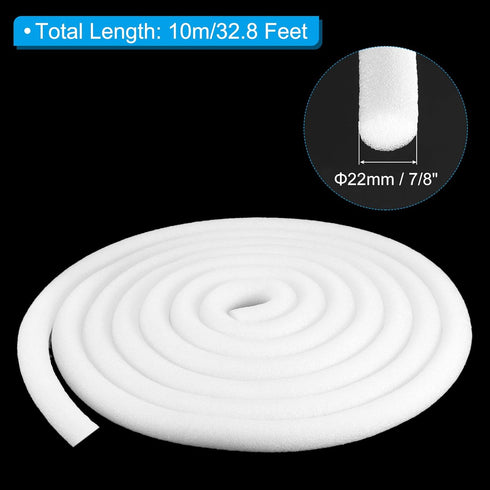 PATIKIL 7/8 Inch x 32.8 Feet Backer Rod for Gaps and Joints, Foam Rope Caulk Crack Joint Filler Roll Seal Weather Strip for Home Construction Car, White