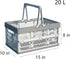 UShioart 20L Collapsible Crate Milk Crates for Storage Plastic shopping basket for Kitchen Bathroom (White)