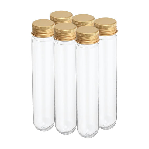 PATIKIL 80ml Plastic Test Tubes with Screw Caps, 6Pcs 156x30mm for Scientific Party Decoration and Lab Use
