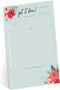 Modern Chic Floral Daily Notepad, 6" x 10" Sticky Note Fill in Priority List, Mint Coral Red Productivity Pad