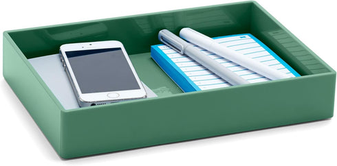 Poppin Stackable Medium Accessory Tray - Modular Lacquer Desk Trays for Office Organization