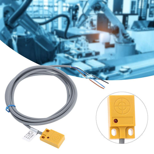 PNP NO Proximity Sensor Switch, 3 Wires Inductive Type DC12 to 24V, ABS Shell with Shielded Probe