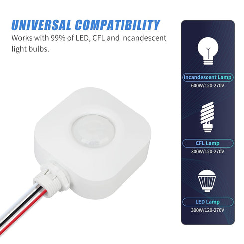 ECOELER Ceiling Occupancy Motion Sensor Switch, 360 Ceiling Automatic Light Switch, 120/277VAC, UL, FCC Approved