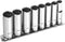 1/4 Inch Drive 12-Point Metric Socket Set, 8-Piece Deep Well CR-V Steel Tool Set, Sizes 6mm to 13mm