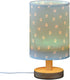 CTYSHTDL Bedside Lamp Cat Paw Dog Blue Print Table Lamp for Bedroom LED Nightstand Lamp Shade USB Ports Wood Base