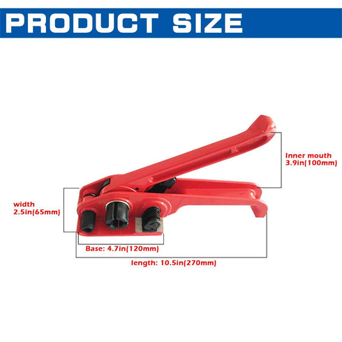 MYFAMIREA Heavy Duty Poly Strapping Tensioner and Cutter - Manual Banding Tools for 1/2" - 3/4" Width Strap