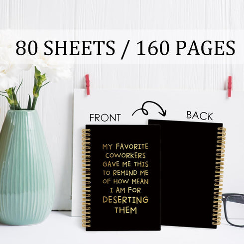 Sarcastic Farewell Gifts for Coworkers, Funny Spiral Notebook, My Favorite Coworkers Gave Me This, 5.5"x8.3", 164 Pages