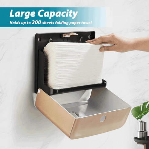Commercial Adhesive Paper Towel Holder for Bathroom: Multifold/Trifold/C Fold Paper Towel Dispenser for Compact Toilet