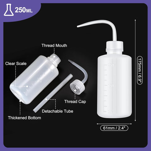 PATIKIL 12 Pcs Wash Bottle, 250ml Plastic Succulent Watering Bottle for Plant Care and Cleaning