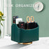 Leather Remote Control Holder for Table, 360 Degree Spinning Caddy, Bedside Desk Organizer for Media, Phone, Glasses