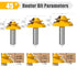 yqlbgprj Bit,45 1/2 Bit,3PCS, 31/64,37/64,3/4, Lock Miter Router Degree Lock Miter Router bit Shank,Box Joint Router