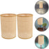 2pcs Veemoon Rattan Drum Lamp Shade Replacement Chandelier Lampshade Woven Cylinder Light Covers Table Lamp Covers