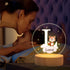 callie Acrylic Night Light Name Plate Personalized, Custom Cute Forest Animals with Wooden Base Bedroom Decor, Birthday