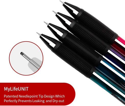 MyLifeUNIT Gel Pens, Black Fine Point Gel Pen for Super Smooth Writing, 0.5mm Retractable Pens with Quick-Drying Ink, Innovated Tip Tech (24 Pack) by MyLifeUNIT