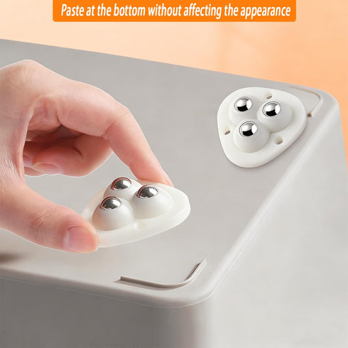 360 (White-16pcs) Self Adhesive Caster Wheels Appliance Rollers for Kitchen Swivel Universal Wheel for Storage Bins