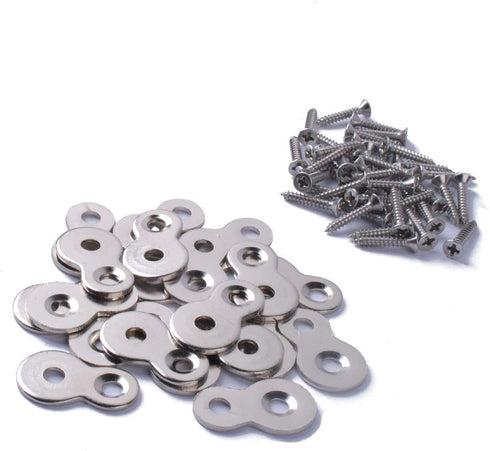 (Pack of 40) Figure 8 Table Top Fasteners with Screws, Heavy Duty 12 Gauge Steel, Table Top Connector