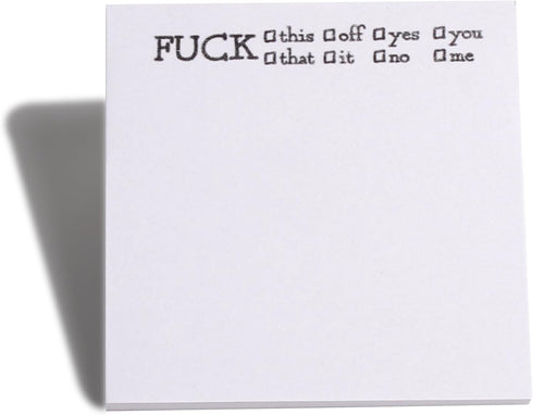 Fresh Outta Fucks Pad and Pen, Funny Sticky Notes and Pen Set, Novelty Gift for Friends
