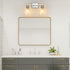 Unicozin 2 Light Bathroom Light Fixtures, Modern Vanity Lights Over Mirror, Brushed Nickel Wall Lamp with Clear Glass