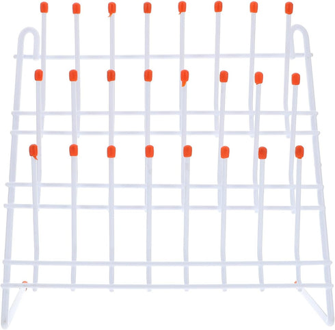UKCOCO Wall Mounted Laboratory Drying Rack, 24 Pegs Metal Glassware Drying Rack for Laboratory