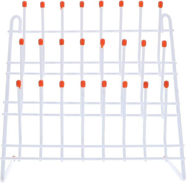 UKCOCO Wall Mounted Laboratory Drying Rack, 24 Pegs Metal Glassware Drying Rack for Laboratory