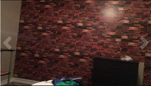 Yancorp 18" x 120" Brick Wallpaper Rust Red Peel and Stick Self Adhesive Wallpaper for Kitchen Backsplash