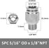 Push to Connect Fitting - 304 Stainless Steel Male Straight 5/16" Tube OD x 1/8" NPT Thread Pneumatic Fitting (Pack of