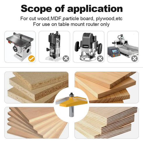 1/2 3-1/2-Inch Bevel Raised Panel Router Bits Shank for Cabinet Door, Diameter, Shaker Raised Cabinet Door Making Frame