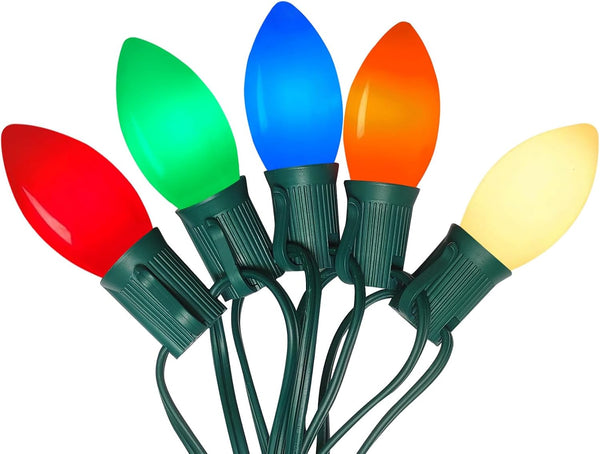 Vintage C9 LED Christmas Lights Outdoor, 25Ft C9 String Lights with 25