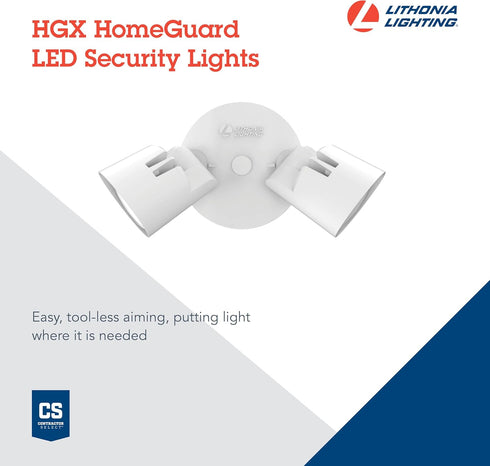2-Light 4000K 2RH 40K 120 M2) Lithonia Lighting HomeGuard LED Outdoor Flood Lights, Wall or Ceiling Mount Outdoor