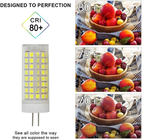 G4 Bulbs Dimmable 10W(Equivalent 100W 6000K G4 Base,102 2835 SMD,Pack 4 LED Light to Halogen Replacement) Cool White