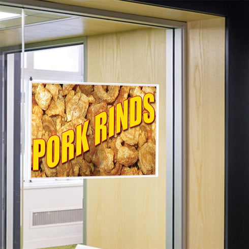 Fastasticdeals 14x10Inches Decal Stickers Multiple Sizes Pork Rinds Restaurant Cafe Bar B Industrial Vinyl Safety Sign