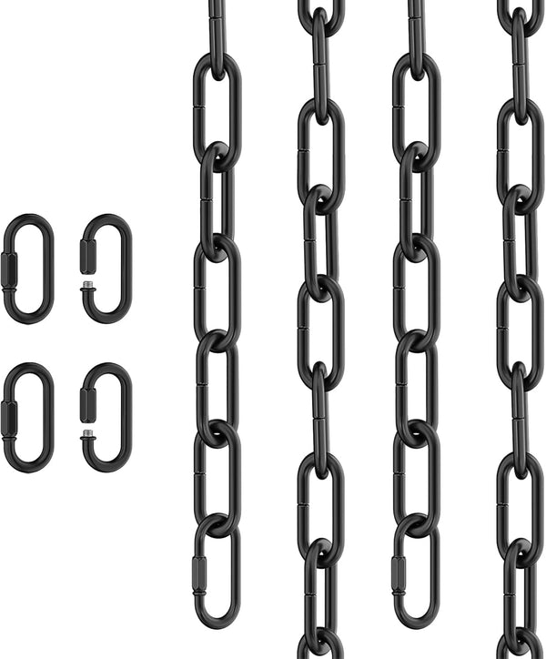 garini 6 Feet Industrial Black Light Fixture Chain, Adjustable Metal Pendant Chandelier