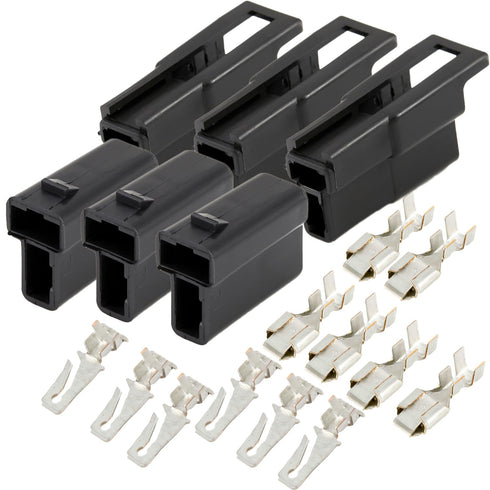 3-Pack Metri-Pack 56 Series 2-PIN 2-Conductor Connector Male and Female Terminal w/14-16 AWG