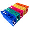 4-Way Plastic Test Tube Rack, Test Tube Holder with 5 Different Colors, Pack of 5